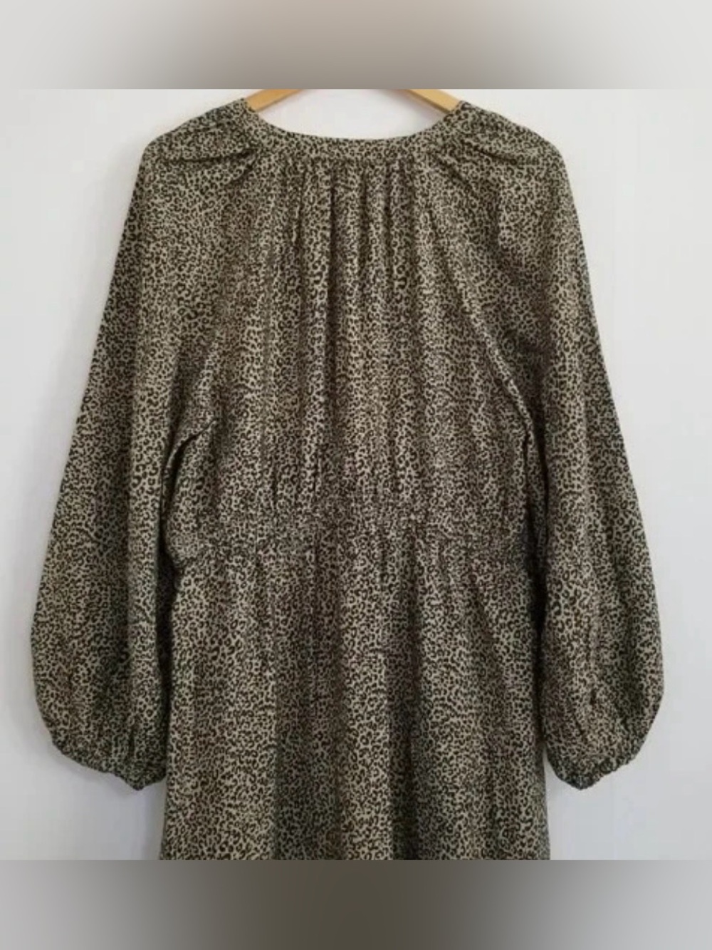 A New Day Women 3X Leopard Print Midi Dress Balloon Long Sleeve Tiered High Low - Picture 14 of 14
